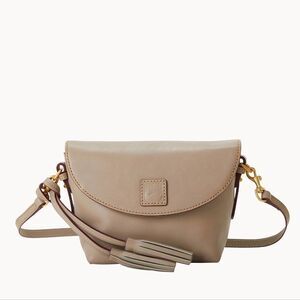 Dooney & Bourke Florentine Saddle Crossbody Bag in Light Taupe